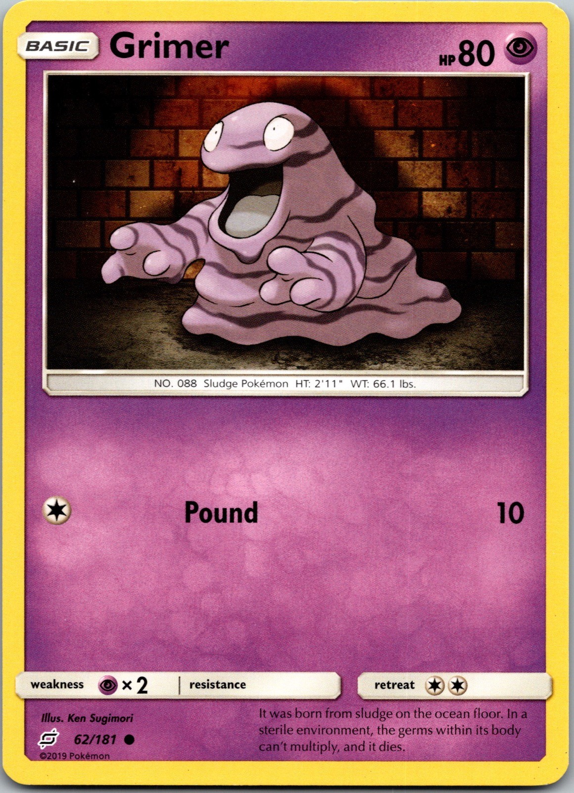 GRIMER 62/181 COMMON TEAM UP Pokemon NM TEAM UP