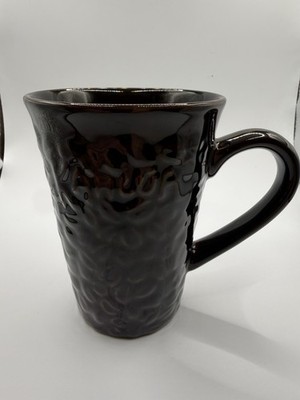 VTG Kahlua 3D Coffee Bean Textured Cup Mug Brown Ceramic 12 oz. 