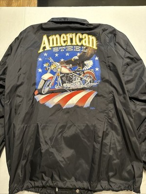 Vintage American Steel Graphic Print Jacket Men s Size XL - Excellent Condition