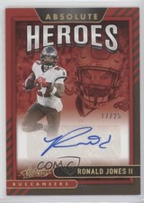 2021 Panini Absolute Heroes Gold 17/25 Ronald Jones II #AH19 Auto 7g8
