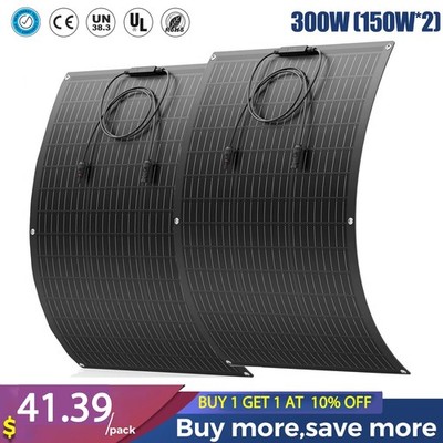 150W 300W 450W 600W Flexible Solar Panel Mono 12V Portable Power Camping Home RV