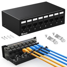 8Port Patch Panel CAT6 Keystone Patch Panel Shielded Network Patch Patch with...
