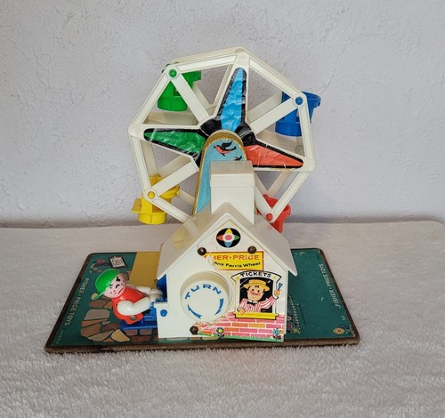 Vintage 1966 Fisher Price Little People Music Box Ferris Wheel Works