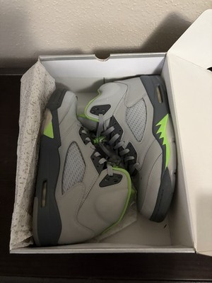 Jordan Air Jordan 5 Green Bean 2022 Gray Green High Top Basketball Sneakers