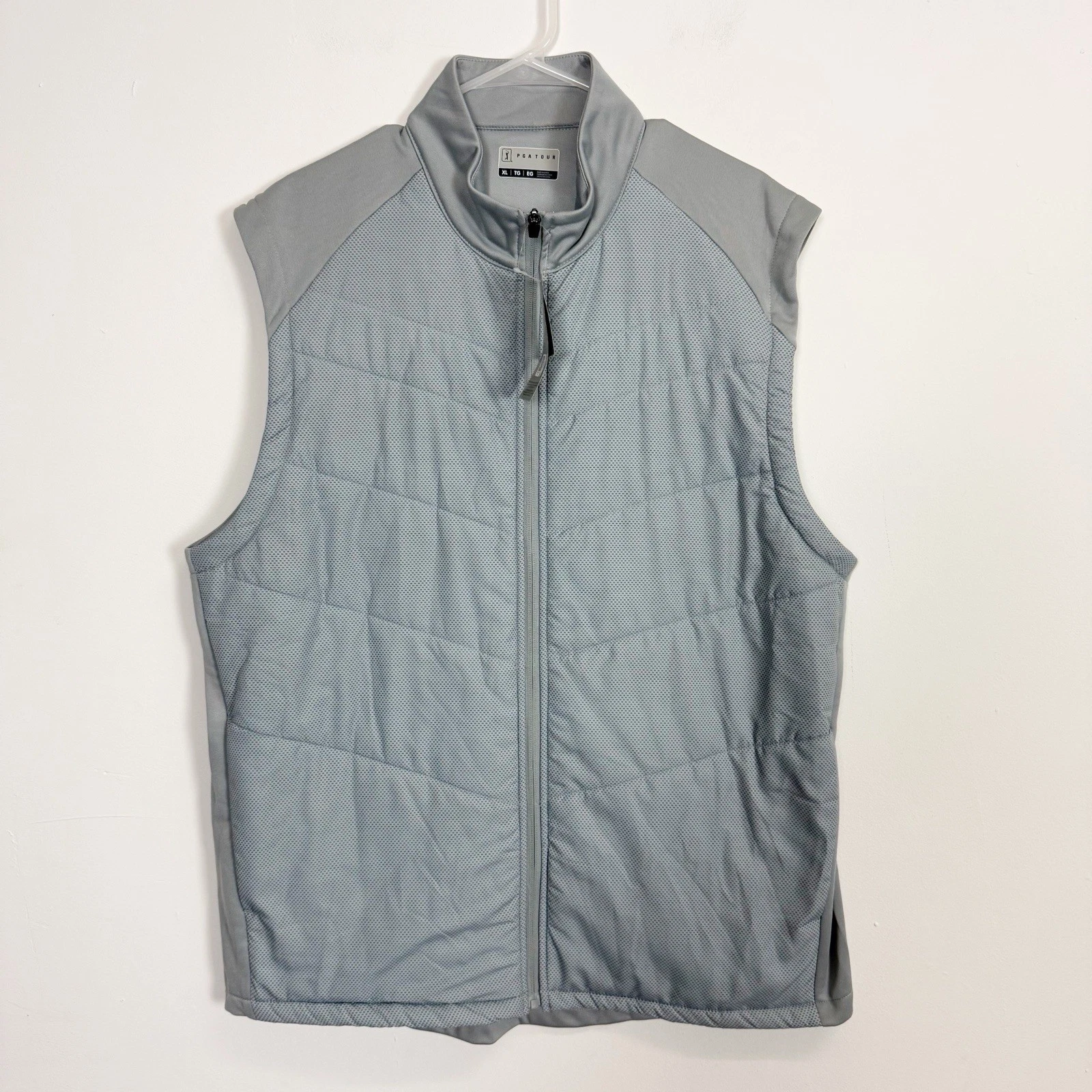 PGA Tour Vest Full Zip Thermal Mens XL Quarry Gray Golf NWT