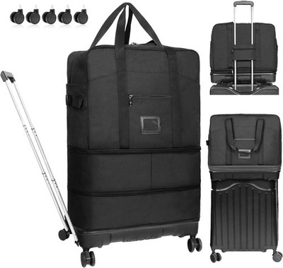 Expandable Collapsible Luggage Bag with Telescoping Handle Foldable Suitcase Bag