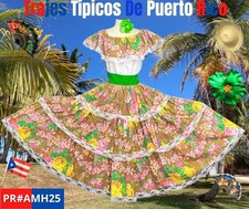 Puerto Rico Jíbara Dress 3PC Set – Amapola & Caribbean Floral Print.