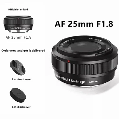 SGimage AF 25mm F1.8 APS-C Autofokus Objektiv mit großer Blende für Fujifilm X, Sony E