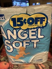 Vintage 80's Angel Soft Blue ToiletPaper Colored Bathroom Toilet Tissue 4 Pk NEW