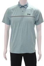 Under Armour Mens Striped Short Sleeves Rugby Shirt Blue Size Small