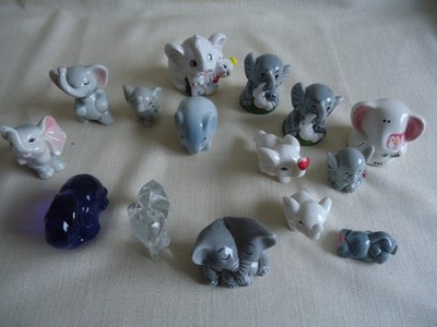 15 St.Elefanten Porzellanfiguren Glas Sammlung Elephants