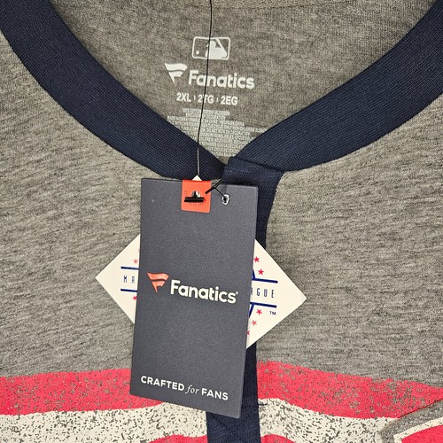 Neu mit Etikett Fanatics Cleveland Guardians langärmliges Henley klassisch gestreiftes T-Shirt 2X - Bild 4 von 8