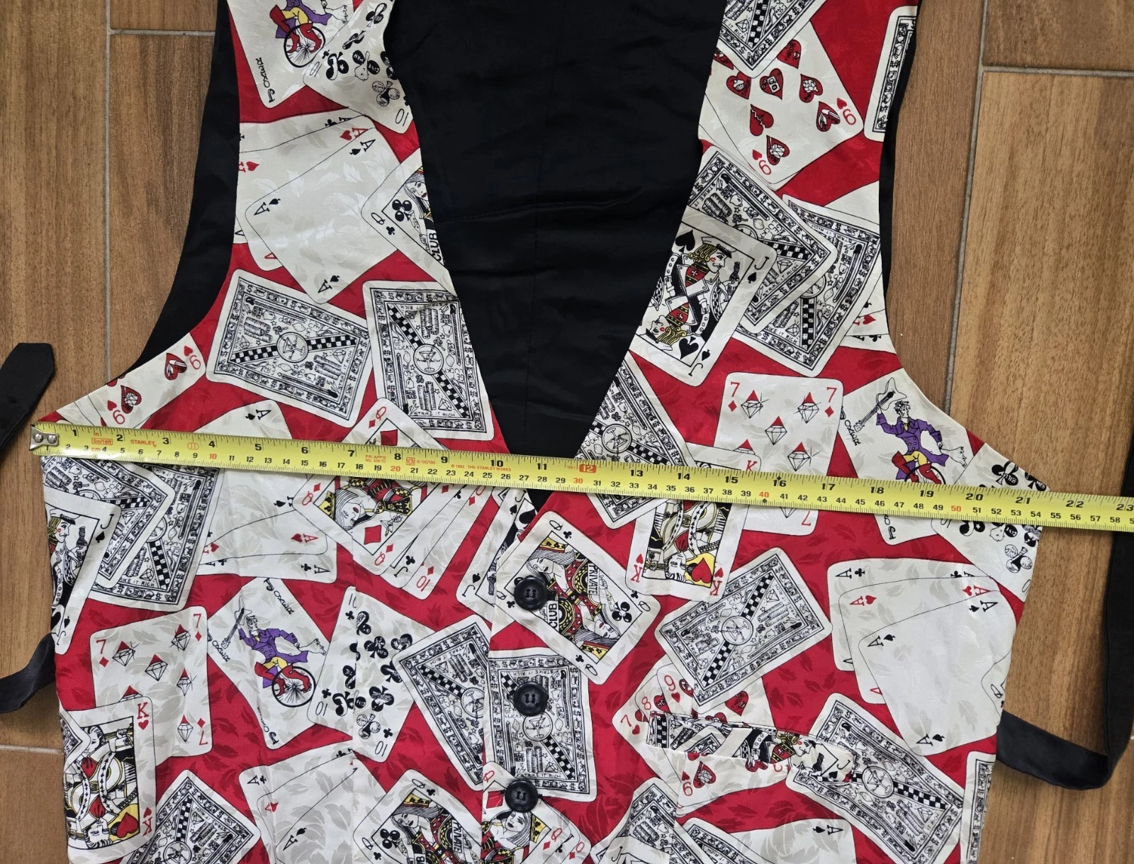 Nicole Miller Vintage 1990's Silk Vest Men's Large Slim Fit Casino Playing Cards image 11