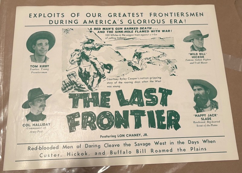 The Last Frontier Movie Herald 1945 Lon Chaney Jr. Western
