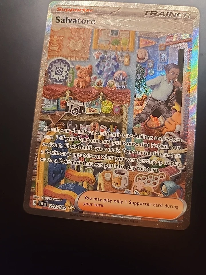 Salvatore 212/162 Pokemon TCG SV05: Temporal Forces Special Illustration Rare  - Image 2 of 4