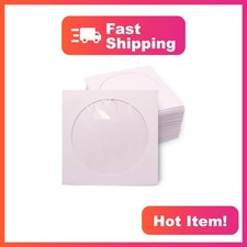 Lsenrioy 100pc CD DVD paper sleeves white window