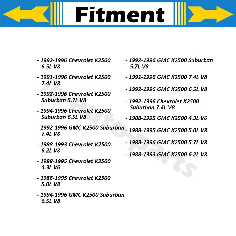 Manguera de freno delantera 2 piezas para Chevrolet K1500 1994-1998 6,5 L Foto 3 de 4