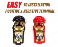 2PCS CAR BATTERY TERMINAL CLAMP CONNECTORS Positive Negative RELEASE DISCONNECT