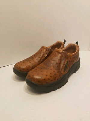 Roper Performance Ostrich Print Slip-On Shoes Round Toe 9.5 