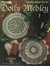 NEW DOILY MEDLEY 9 DESIGNS LEISURE ARTS HOME DECOR CROCHET PATTERN BOOK