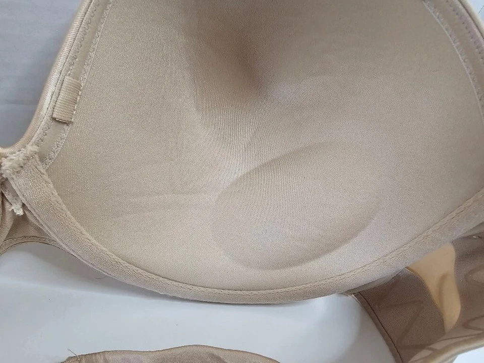 Sutiã Cacique Bege Sem Alças Tamanho 42D SEM ALÇAS Quad Back Gancho Tiras Pushup - Imagem 3 de 4