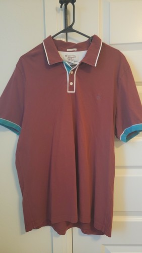Penguin Shirt M Men Burgundy/Red/Teal 