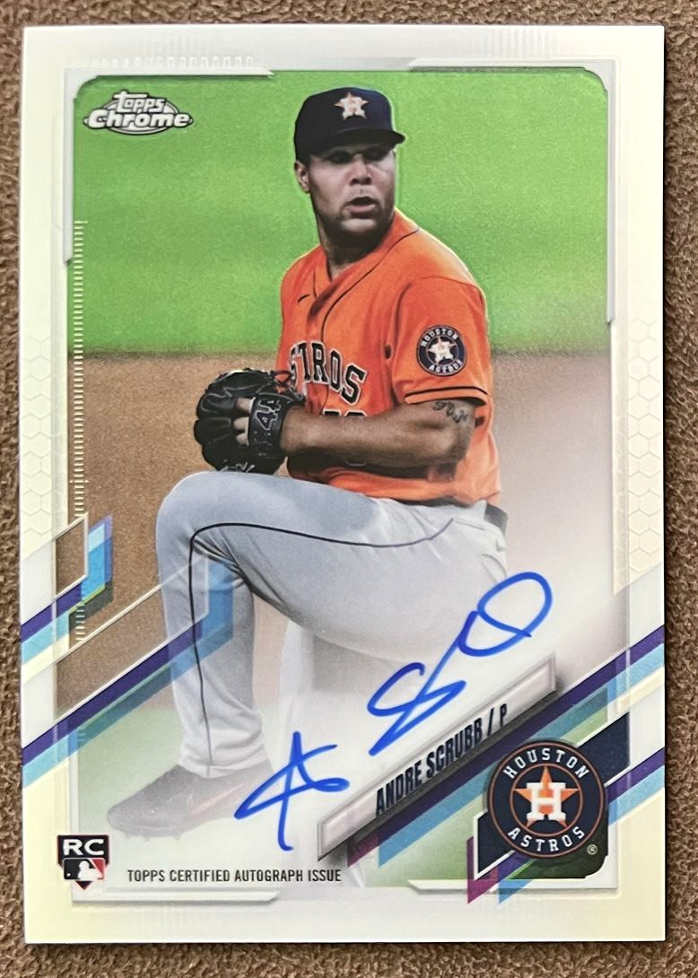 2021 Topps Chrome Rookie Autograph #RA-AS Andre Scrubb Houston Astros Baseball