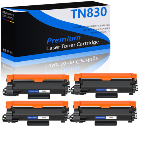 4Packs TN830 TN830XL Toner Cartridge for Brother HL-L2405W MFC-L2820DW Printer