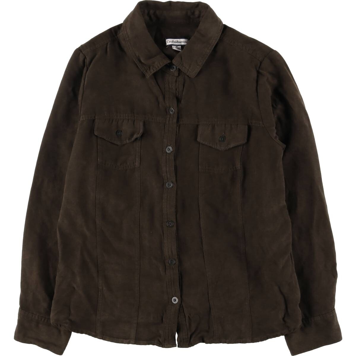 古着 クラフトアンドバロー CROFT&BARROW 長袖 フェイクスエードシャツ レディースM相当 /eaa525712 CROFT AND BARROW Long Sleeve Faux Suede Shirt Women's M Size