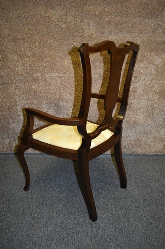 Antique Edwardian Style Inlaid Mahogany Boudior Chair - Picture 7 of 13