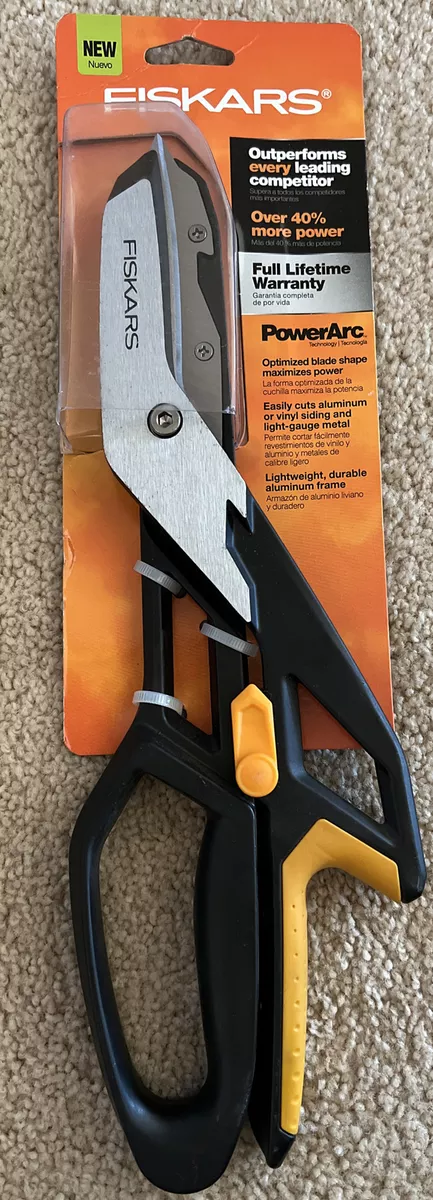 Fiskars Pro Powerarc Easy Action Aluminum Tin Snips. NEW