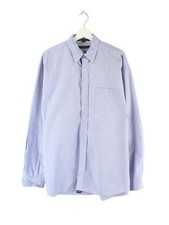 Tommy Hilfiger 00s Striped Shirt Blue XXL Mens