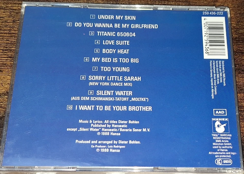 BLUE SYSTEM D.Bohlen - BODY HEAT CD aus 1988 - Bild 2 von 2