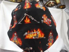 Bouffant surgical scrub hat cap medical black orange skeleton yoga halloween