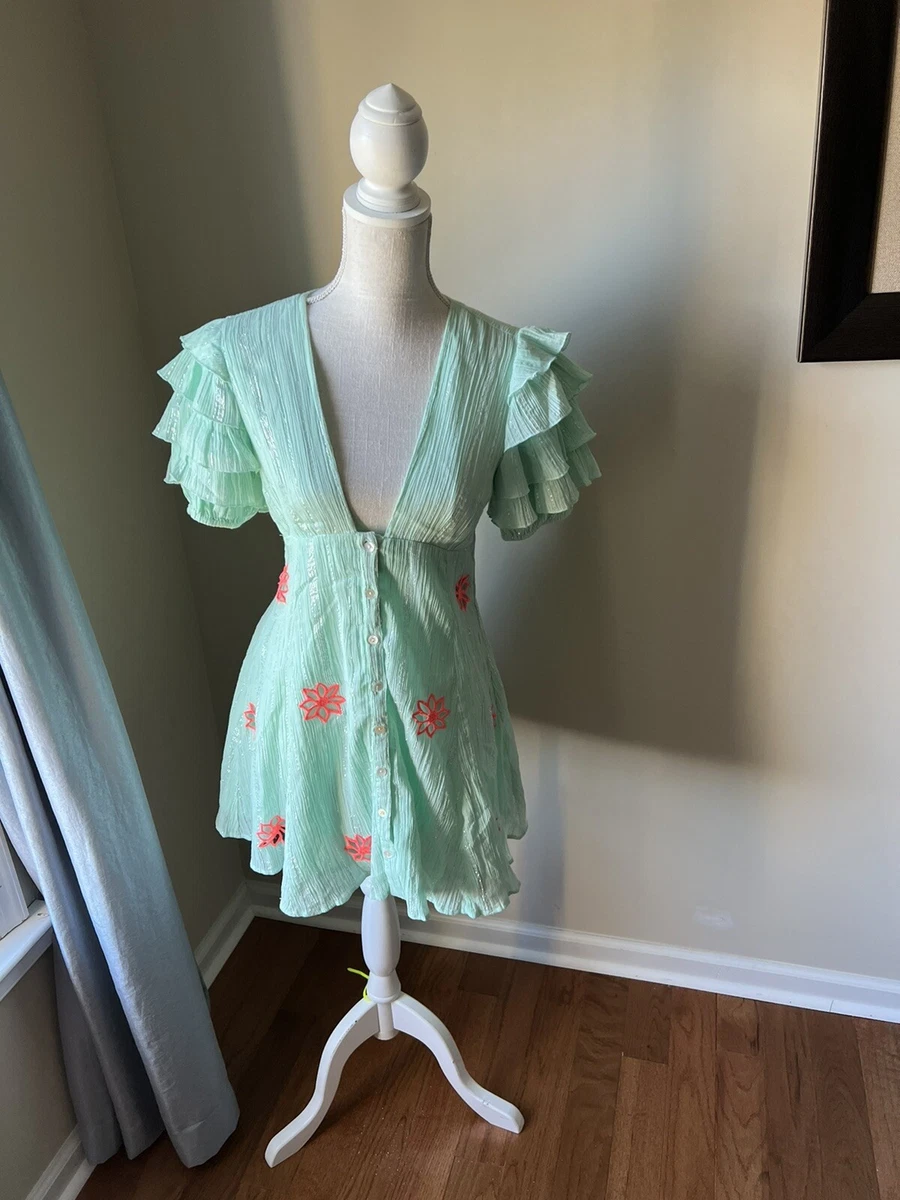 Teal and coral clearance dress