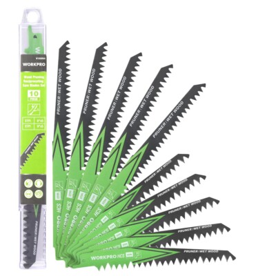 WORKPRO 10PCS 6/9'' Wood Pruning Reciprocating Saw Blades 5 TPI Pruner Saw Blades