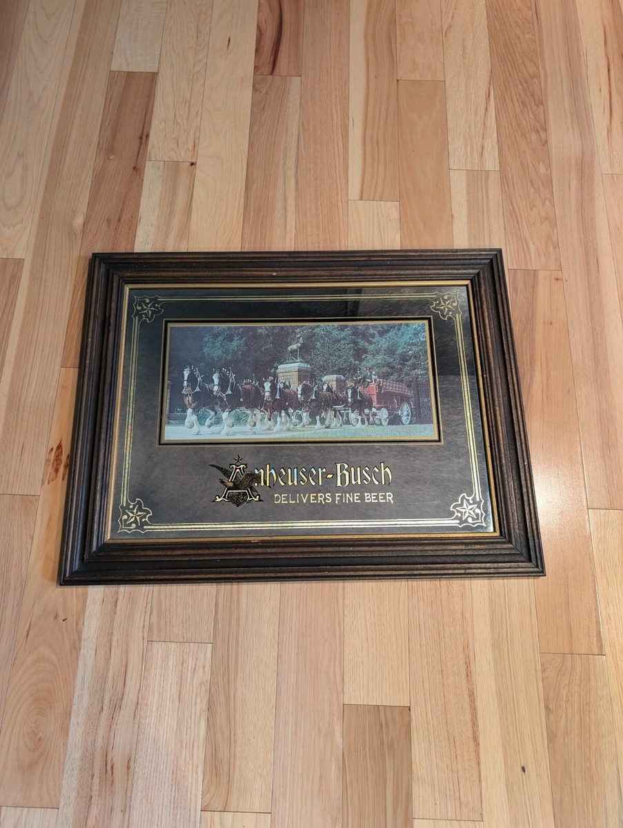 Vintage Anheuser Busch Budweiser Clydesdale Delivers Beer Sign