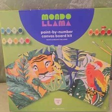 Mondo Llama Paint-By-Number 4 Canvas Board Kit Paints and Brushes Included Art