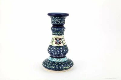 Bunzlauer Keramik Kerzenständer Balusterform Ø10,1 cm, 16,7 cm hoch, Dekor DU121 - Bild 1 von 2