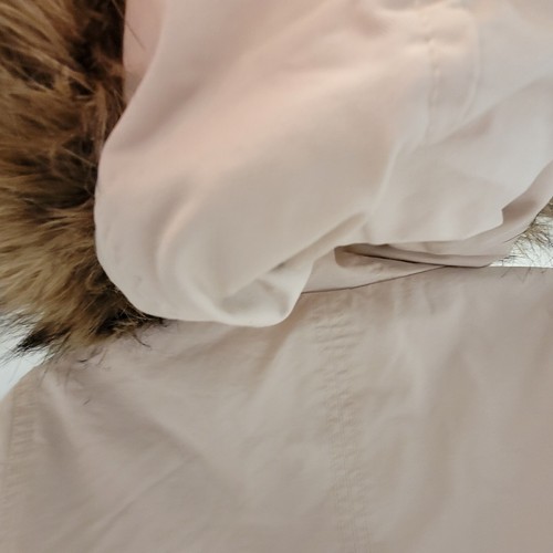 Divided H&M Cream Coat With Faux Fur Hood - Womens / Juniors Size 2 - Picture 6 of 14