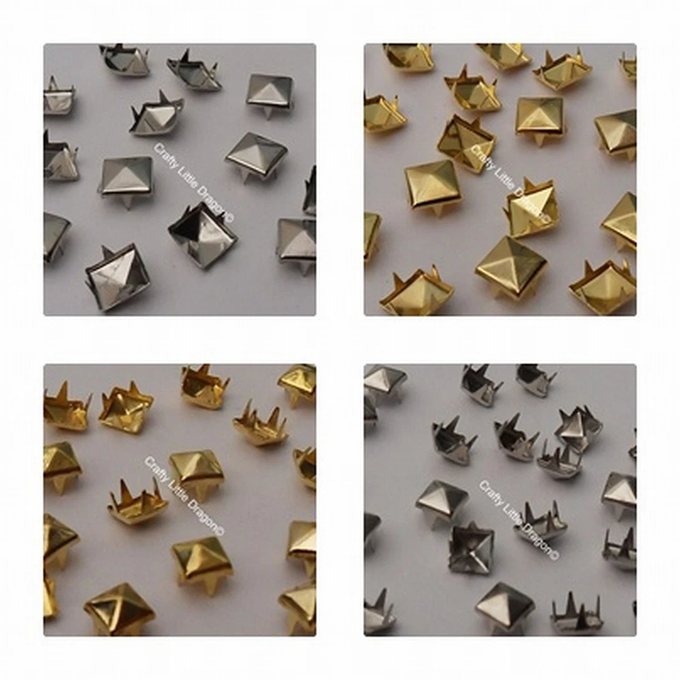 100 x Pyramide Quadratische Spitze Kralle Nieten Lederarbeit Schuhe Taschen Punk Rock