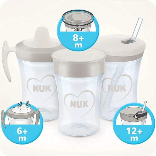 NUK Magic Cup cup 8+ months 230 ml leak-proof 360° drink edge BPA free pink, Cra - Foto 3 di 7