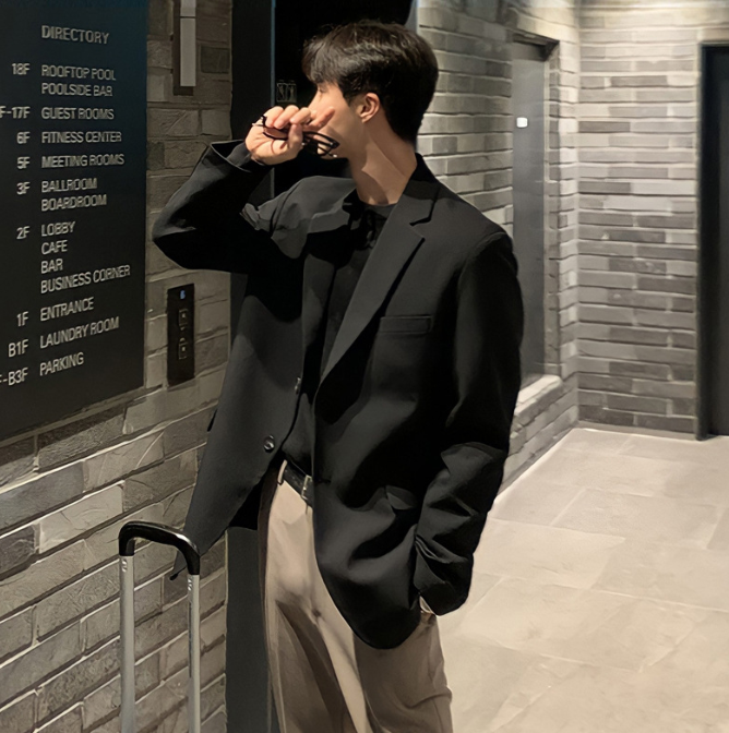 Mens Casual Blazer Lightweight Sport Coat Two Button Two Button Suit Jacket Gift