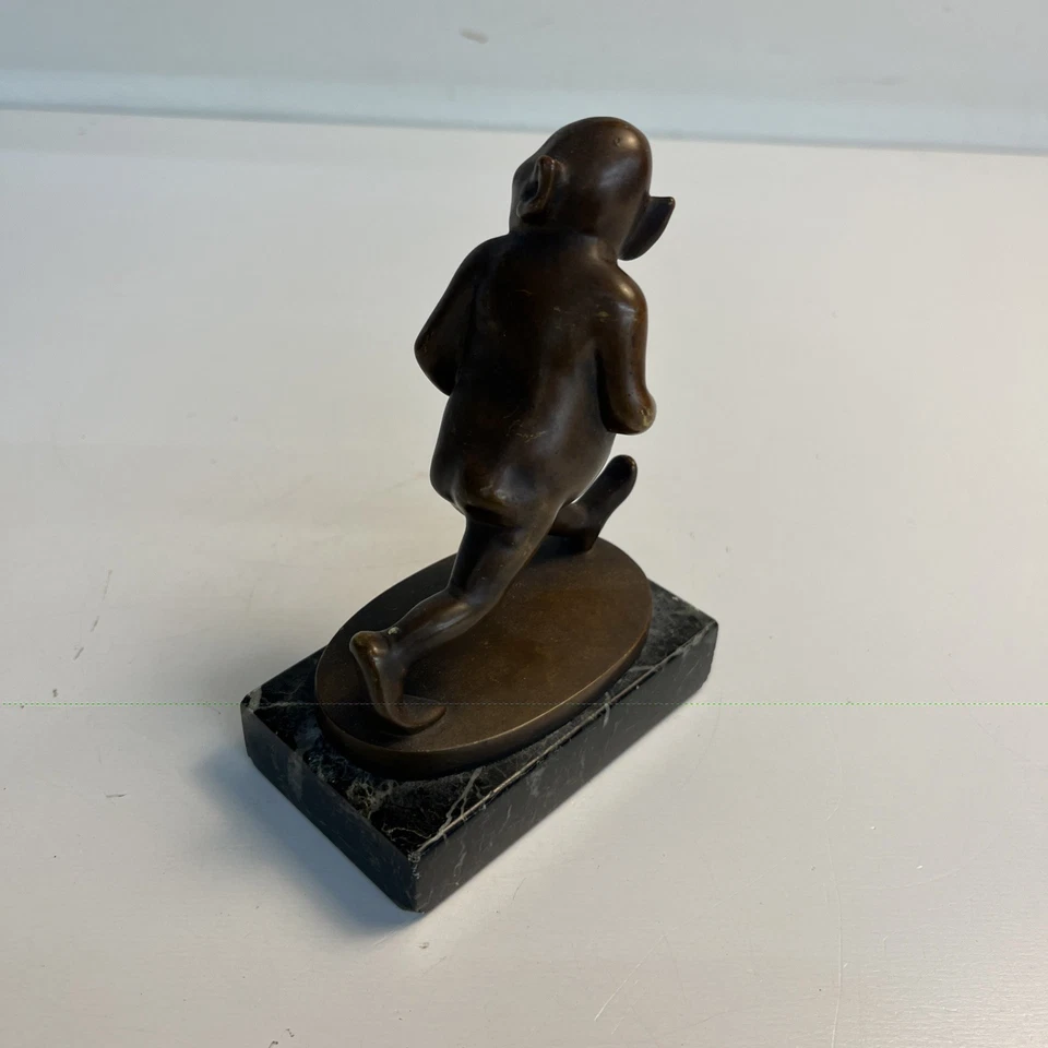 "Estatuilla artística vintage de bronce Boggart Billiken Imp Pixie escultura 5"" mediados de siglo" Foto 3 de 4