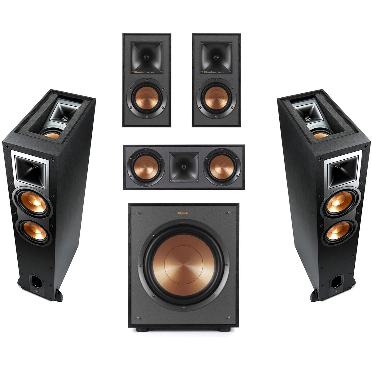 Klipsch Reference R-26FA 5.1 Home Theater Pack, Brushed Black