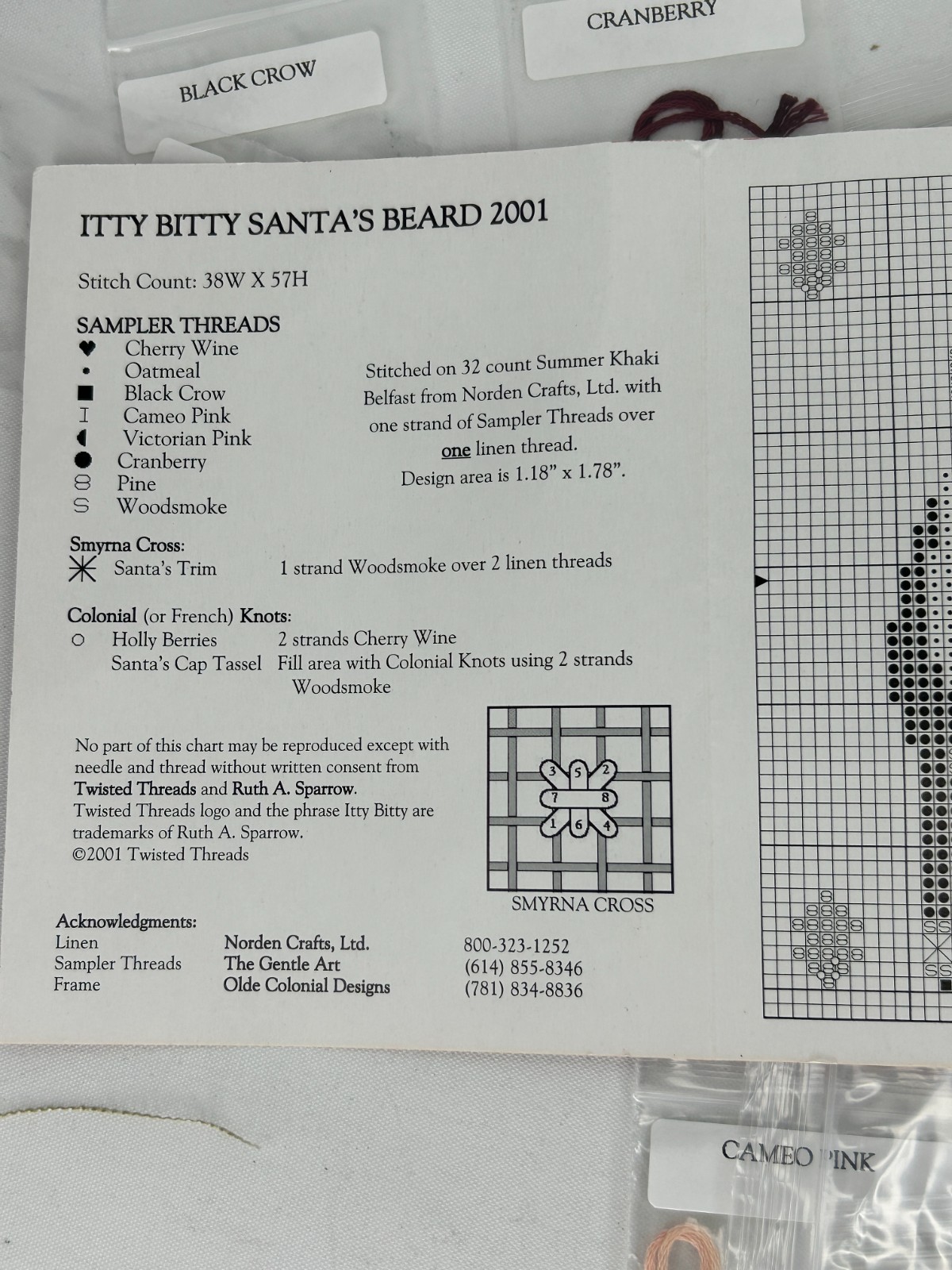 Twisted Threads Cross Stitch Embroidery Needle point Kit "Itty Bitty Santa"