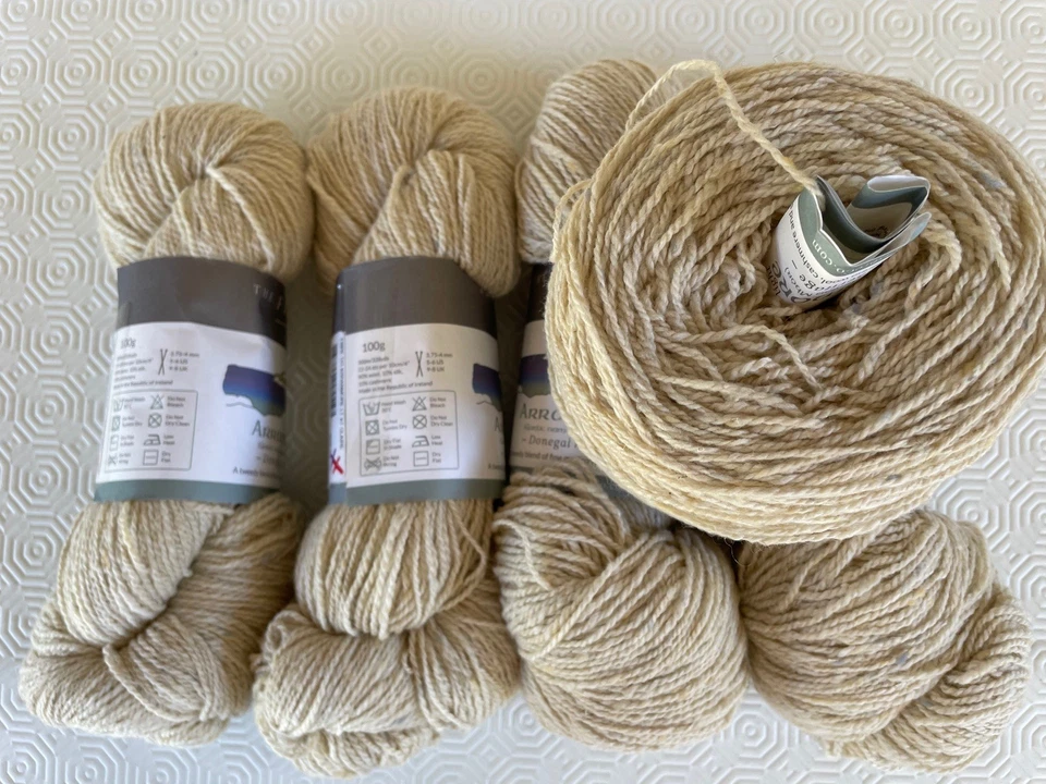 The Fibre Co Arranmore Light DK Yarn in St Claire, Cream Tweed Lot of 5 - Image 3 of 4