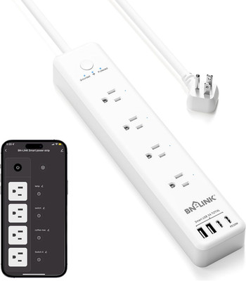 BN LINK Smart Plug Power Strip，Surge Protector with 4 Individually Controlled Sm