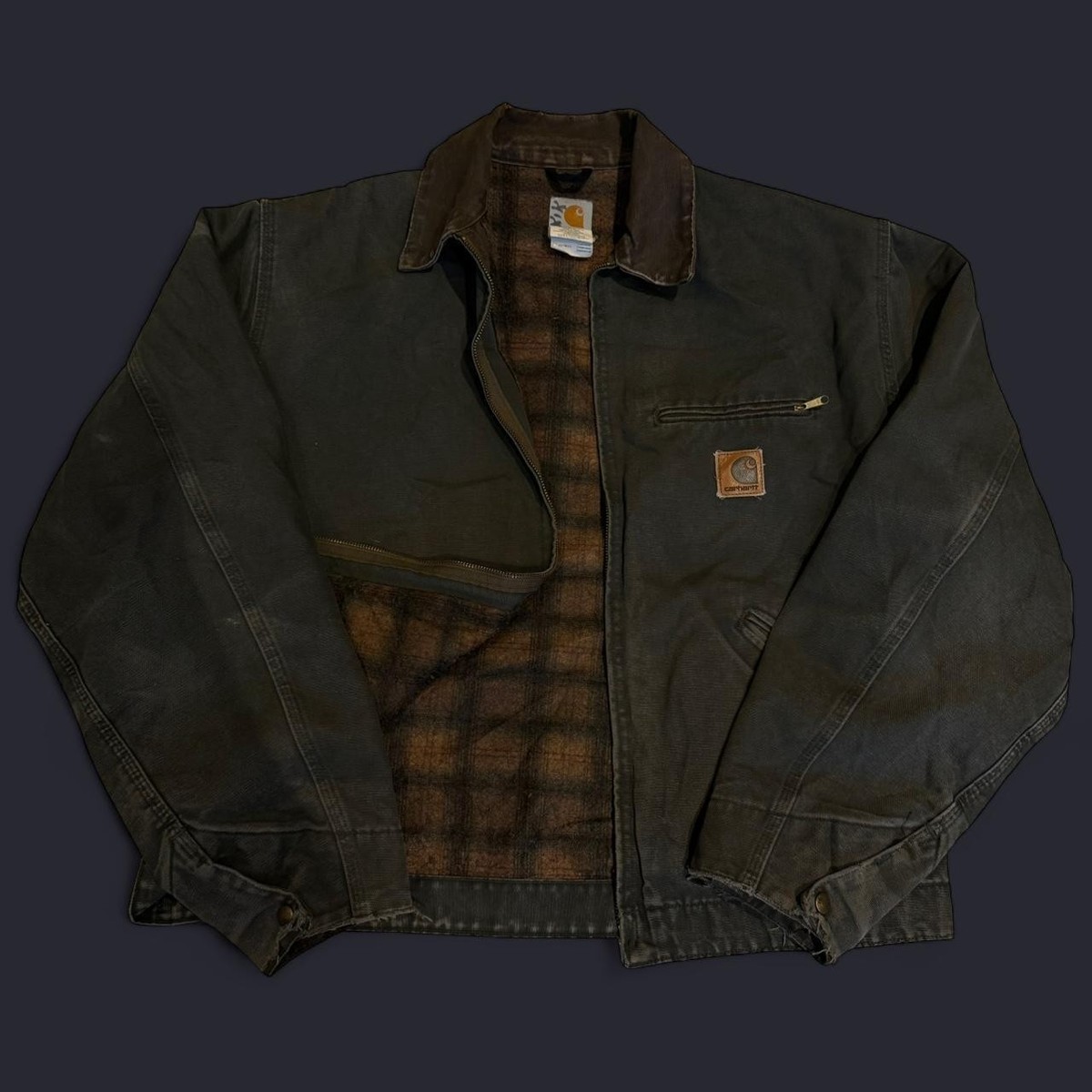 CARHARTT DETROIT JACKET J97MOS XL USA製 Vintage 2000 Carhartt J97MOS Green Detroit Jacket Mens XL Extra