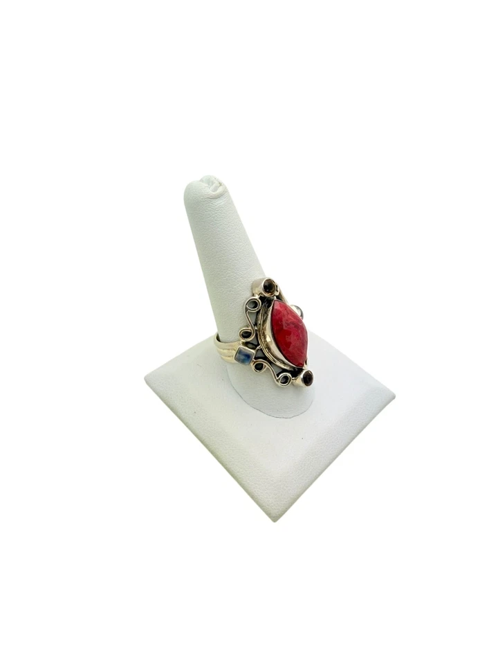 Anillo Nicky Butler Plata Esterlina Piedra Lunar Citrino Rosa Piedra Talla 10 Foto 2 de 4